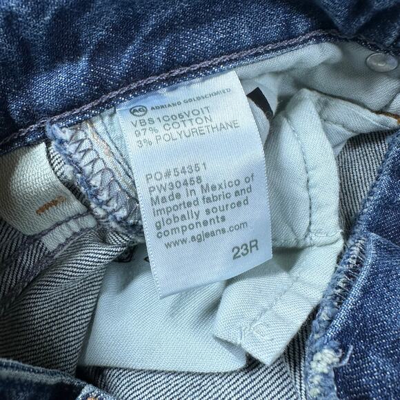AG Adriano Goldschmied NWT Blue Kinsley High-Rise Pop Crop Denim Jeans Size 23 - Picture 9 of 12